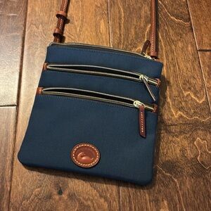 Dooney and Bourke Midnight Blue Triple Zip Crossbody